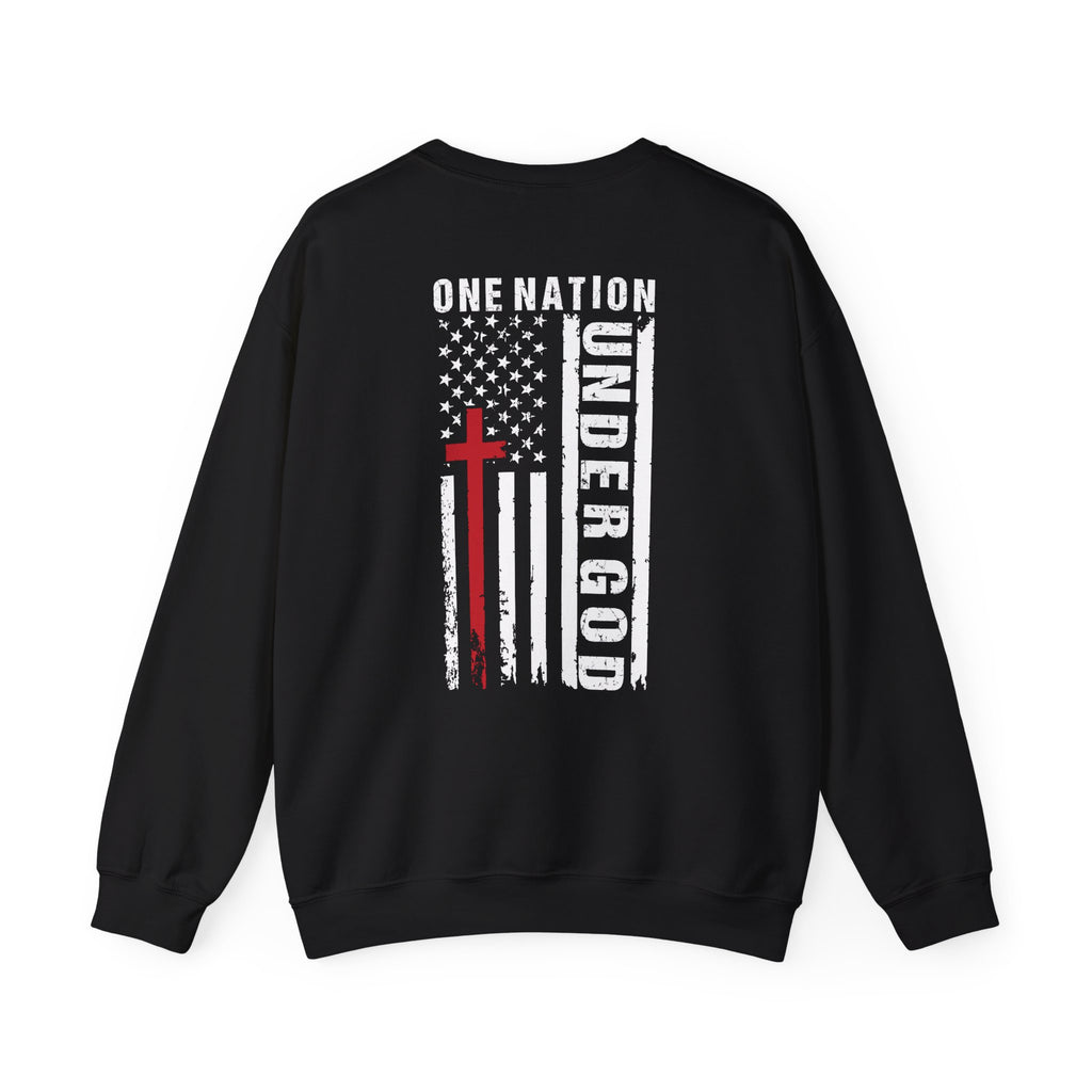 Christian Sweatshirt - One nation under God, Cozy Bible Verse Apparel for Faith