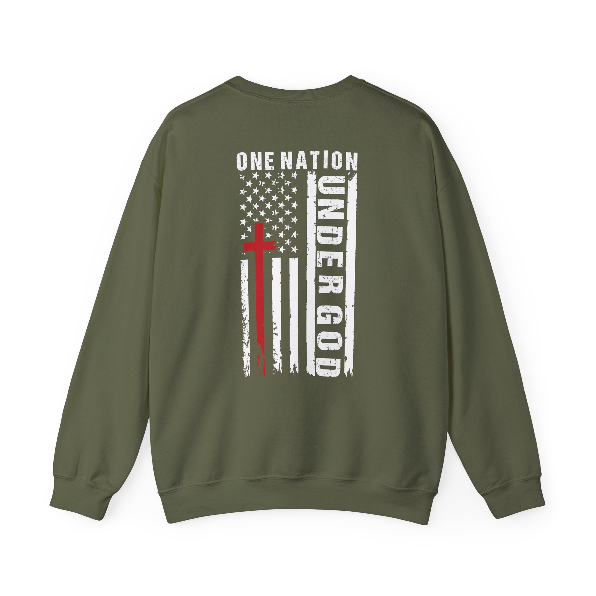Christian Sweatshirt - One nation under God, Cozy Bible Verse Apparel for Faith