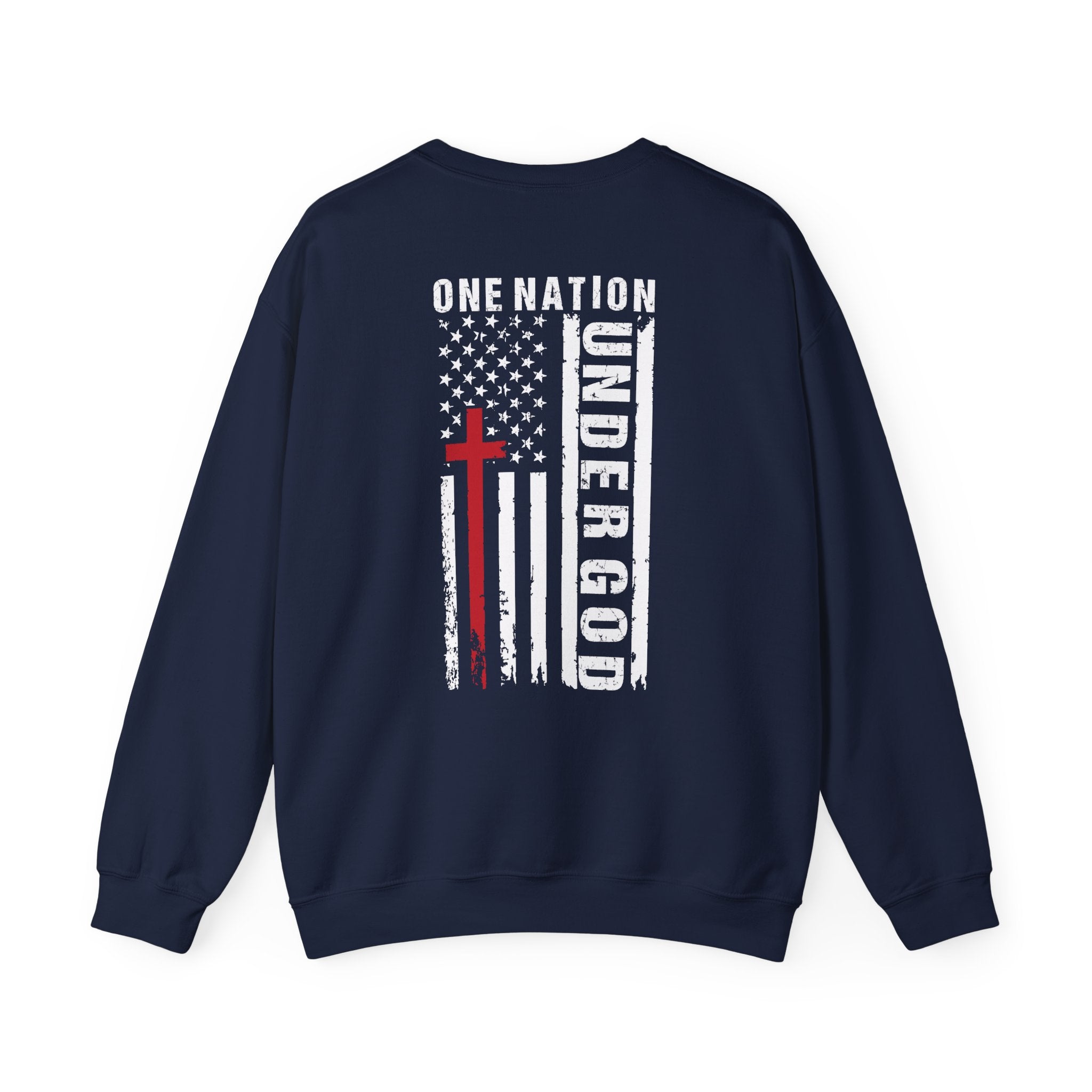 Christian Sweatshirt - One nation under God, Cozy Bible Verse Apparel for Faith