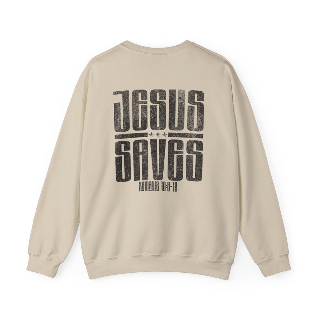 Christian Sweatshirt - Jesus Saves, Cozy Bible Verse Apparel for Faith