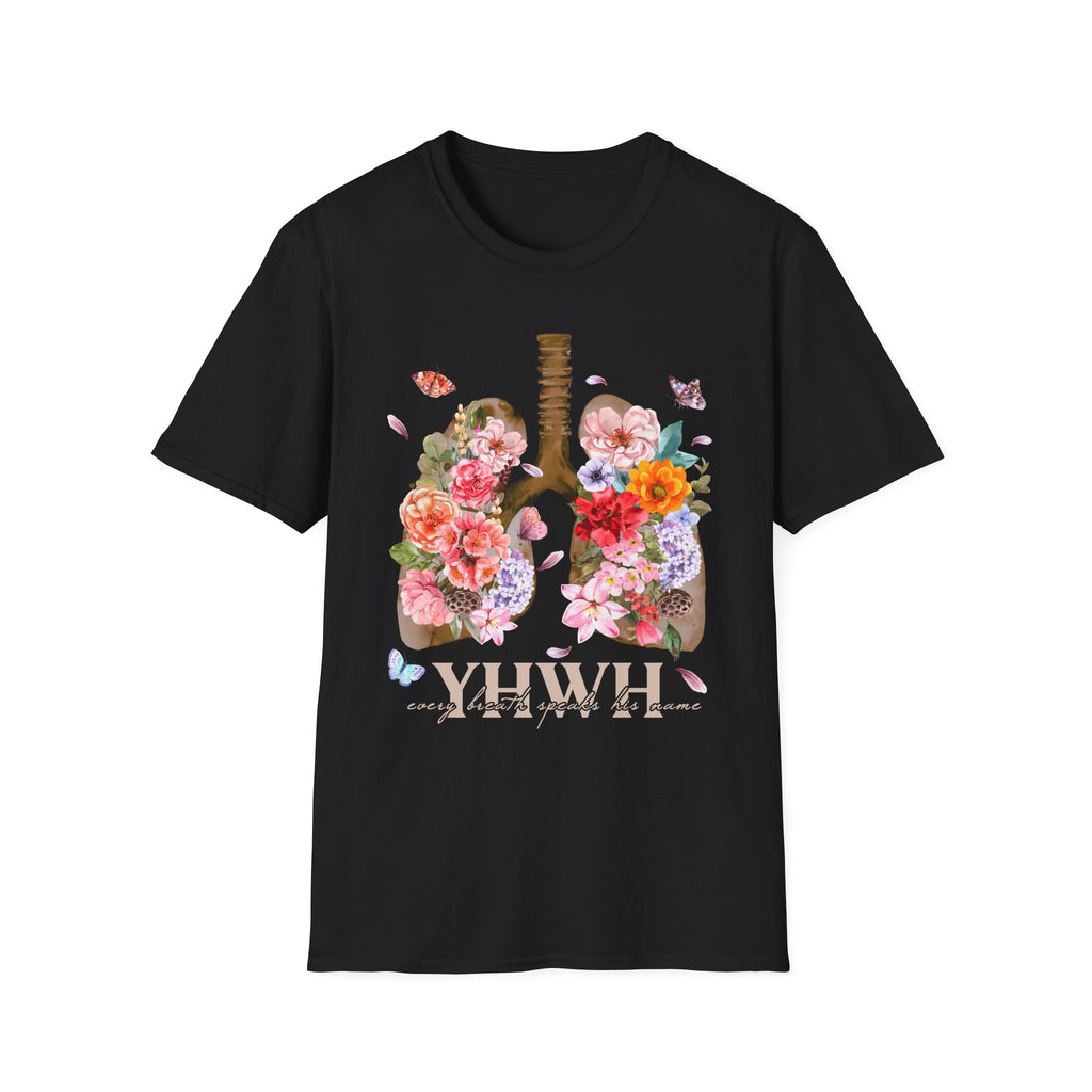 Christian T-Shirt: YHWH lungs, Faith-Based Apparel