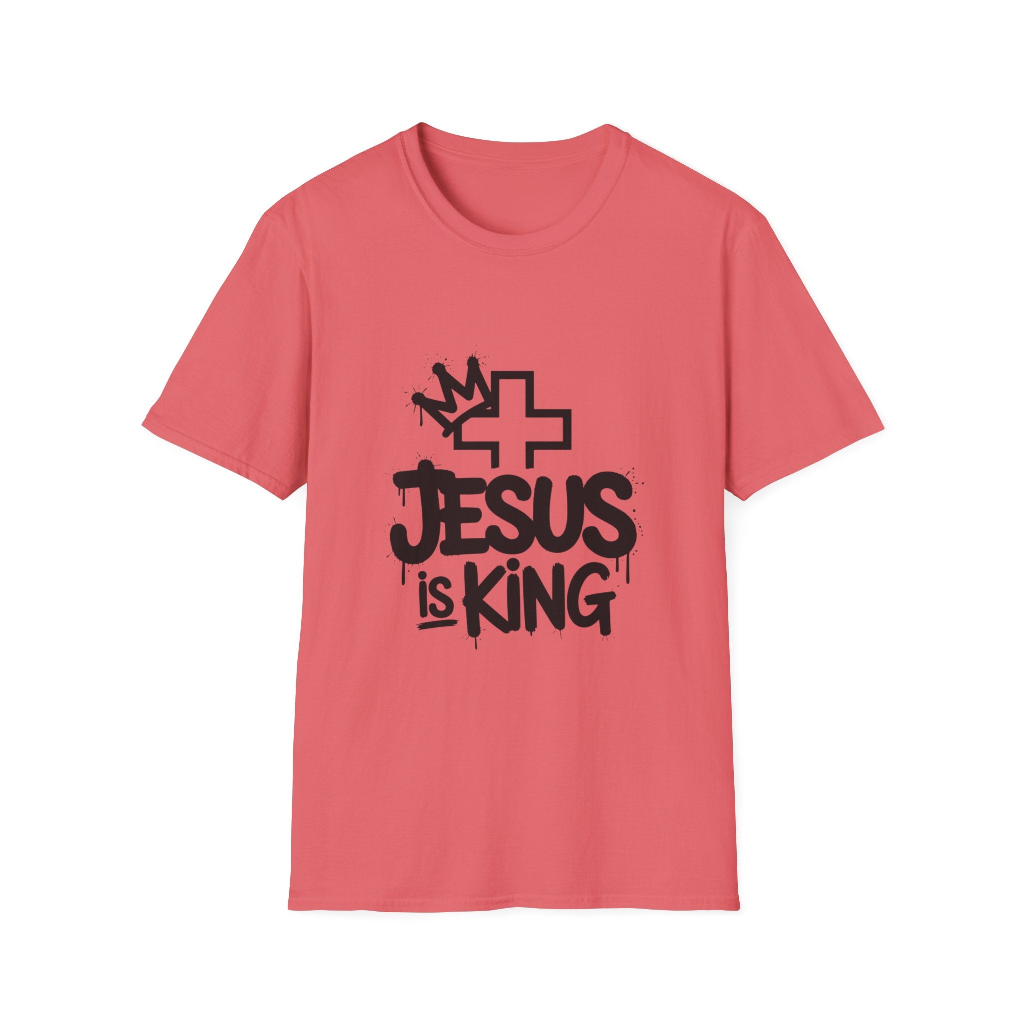 Christian T-shirt: Jesus is King Illustrated Design, Christian Apparel, Faith Based