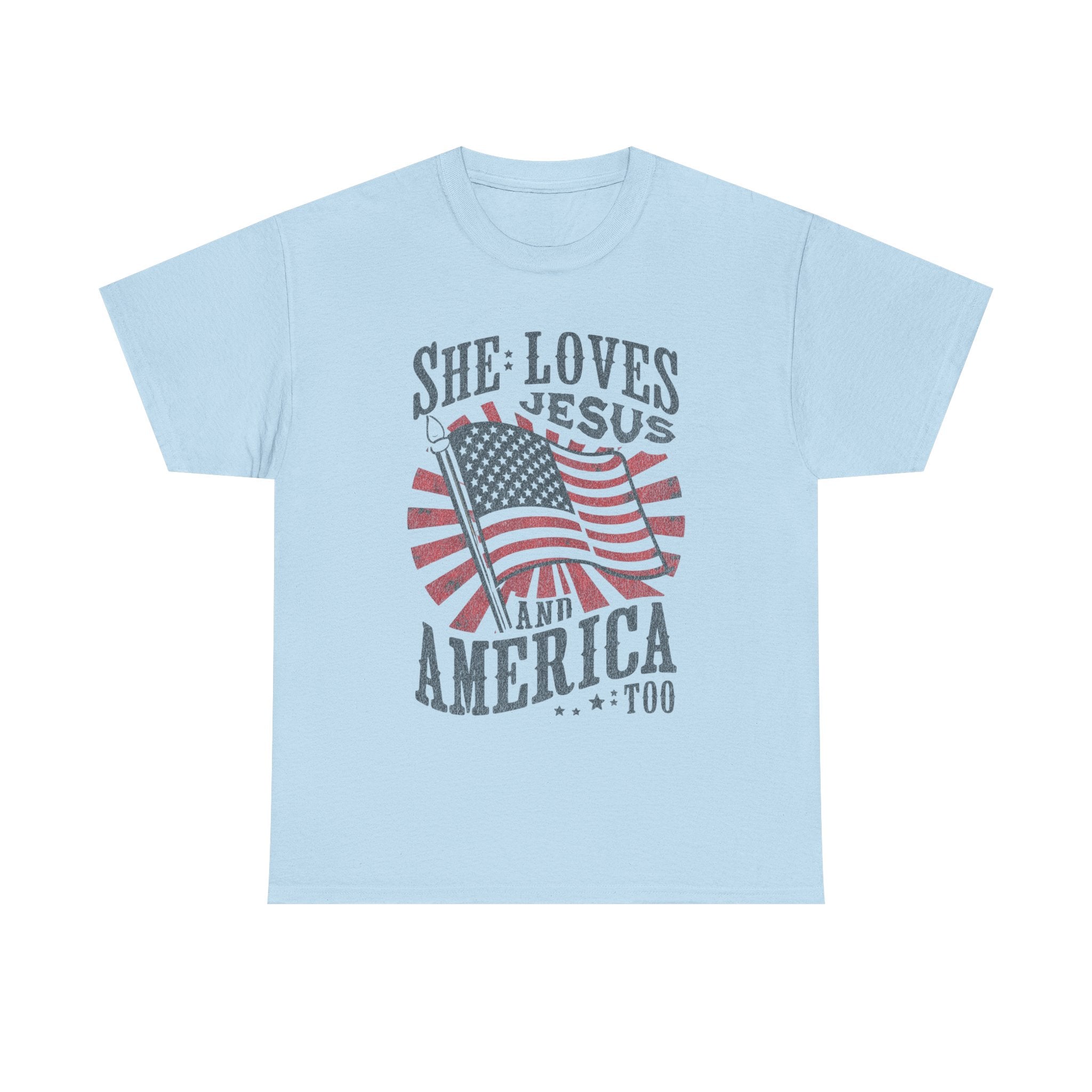 Christian T-Shirt: She loves Jesus and America, Faith-Based Apparel