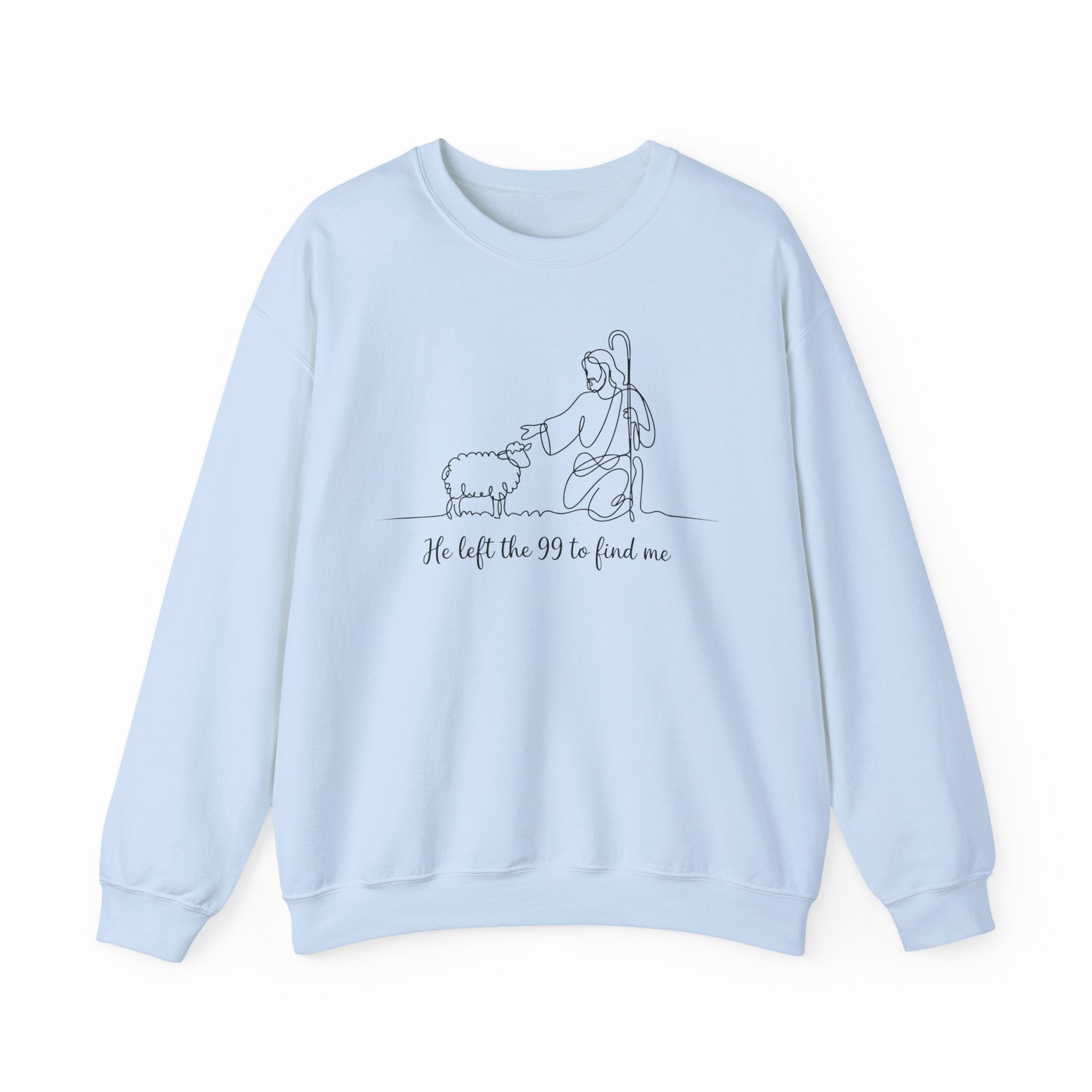 Christian Sweatshirt - He left 99 to find me, Cozy Bible Verse Apparel for Faith