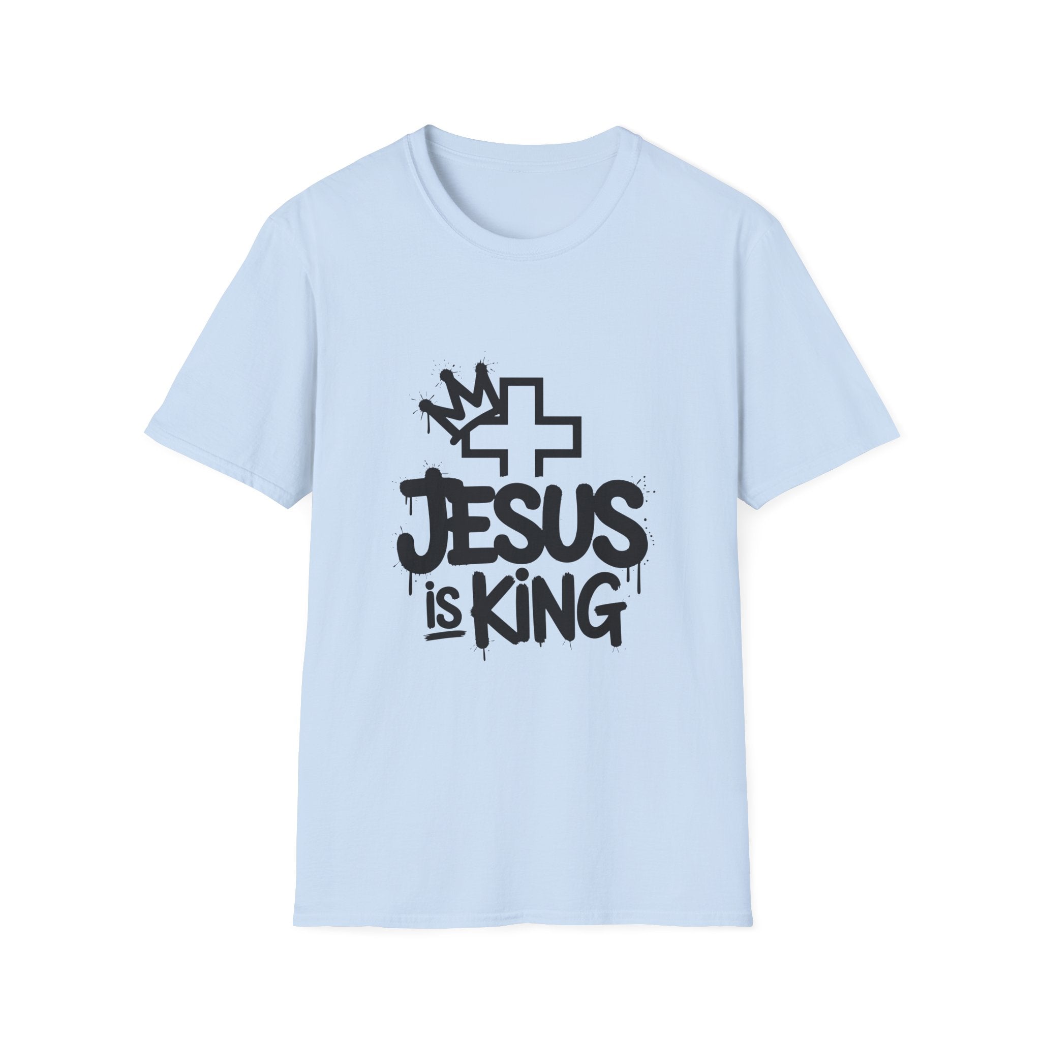 Christian T-shirt: Jesus is King Illustrated Design, Christian Apparel, Faith Based