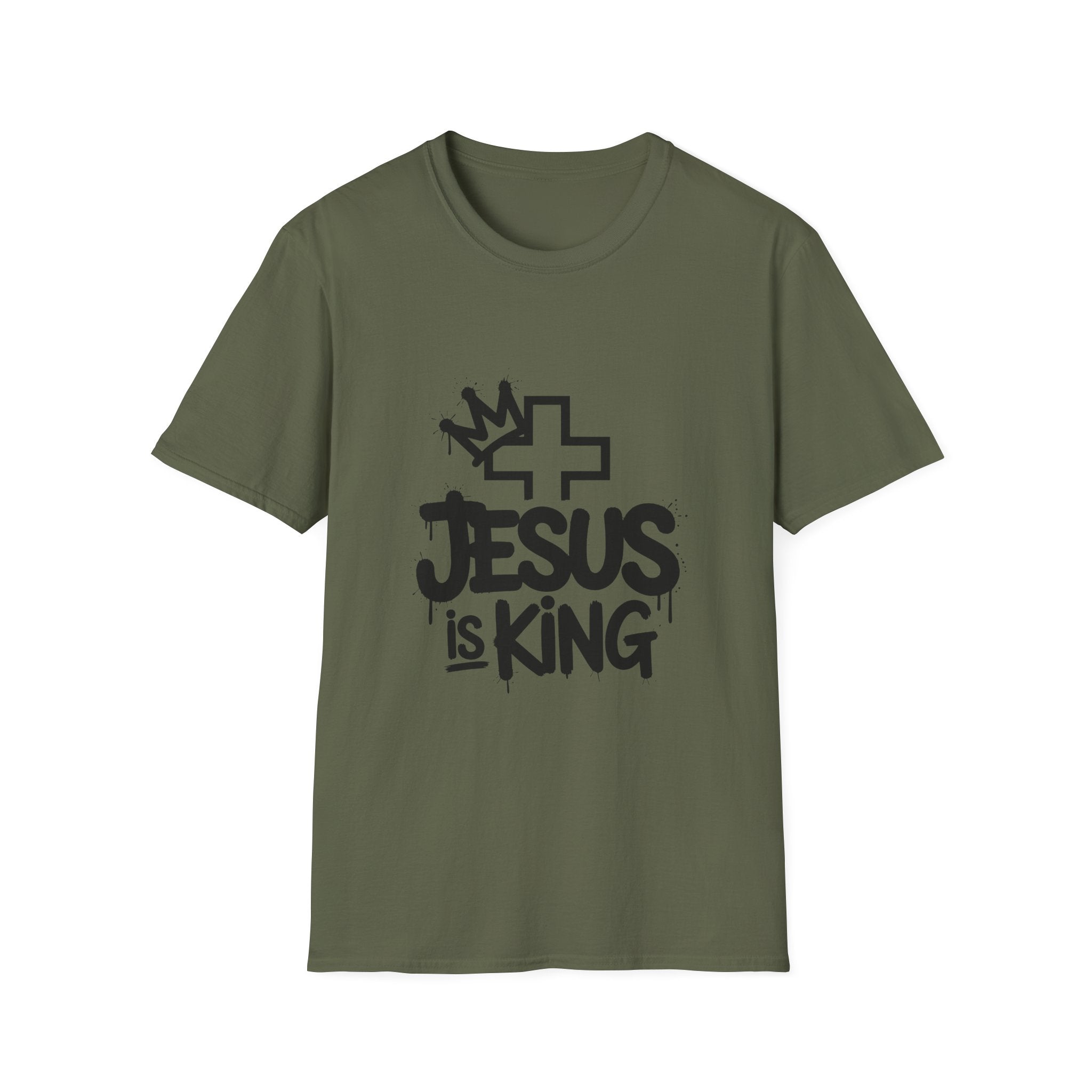 Christian T-shirt: Jesus is King Illustrated Design, Christian Apparel, Faith Based