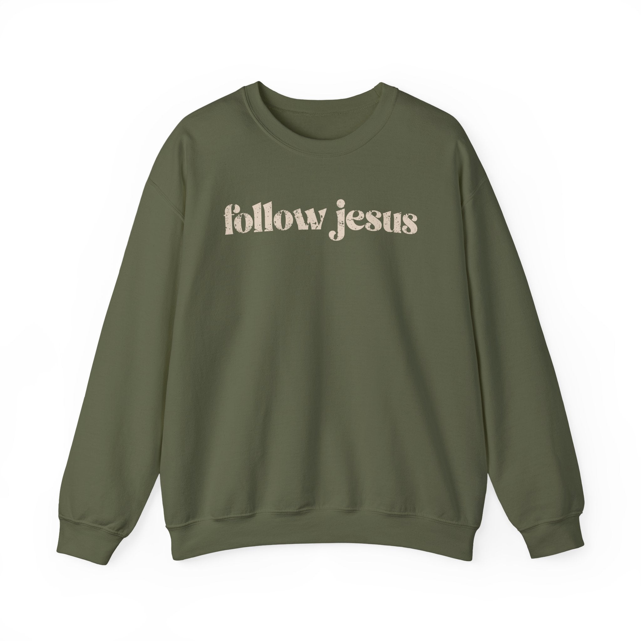 Christian Sweatshirt - Follow Jesus, Cozy Bible Verse Apparel for Faith
