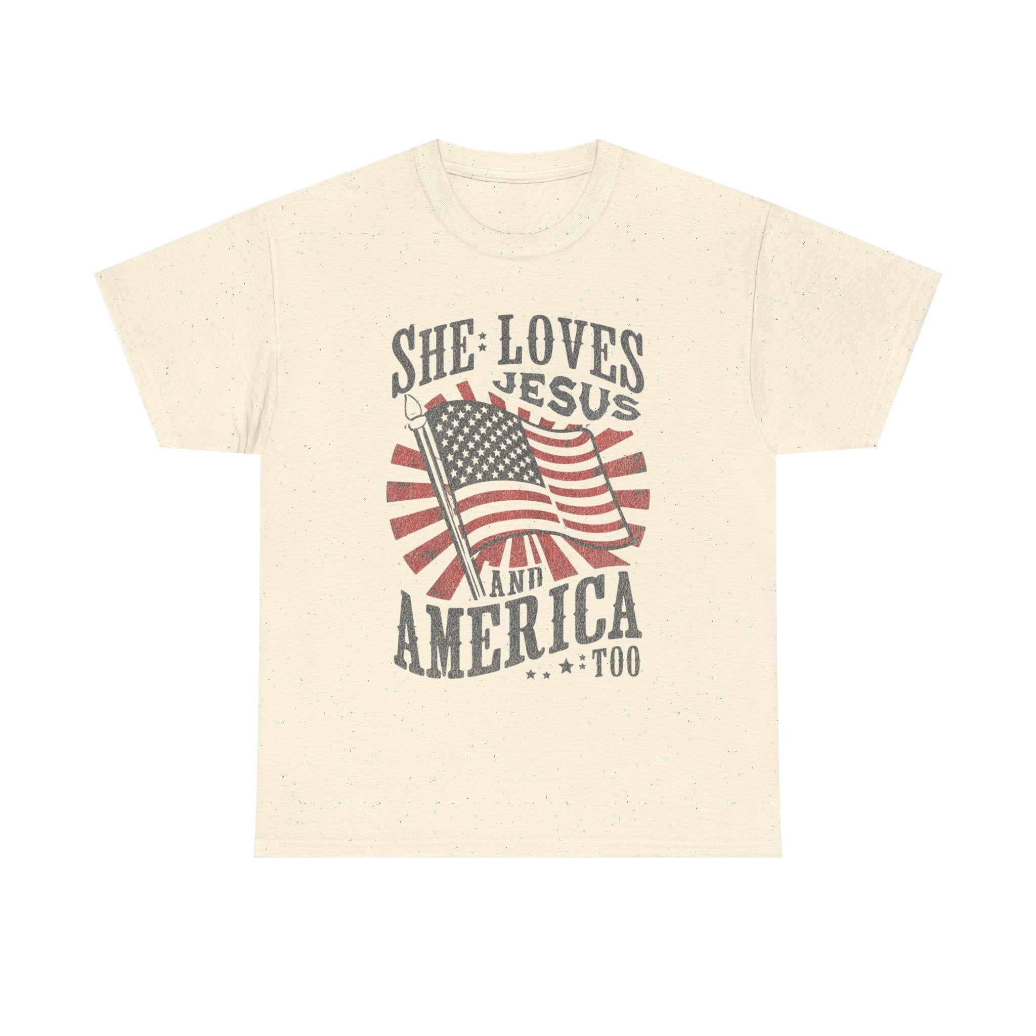 Christian T-Shirt: She loves Jesus and America, Faith-Based Apparel