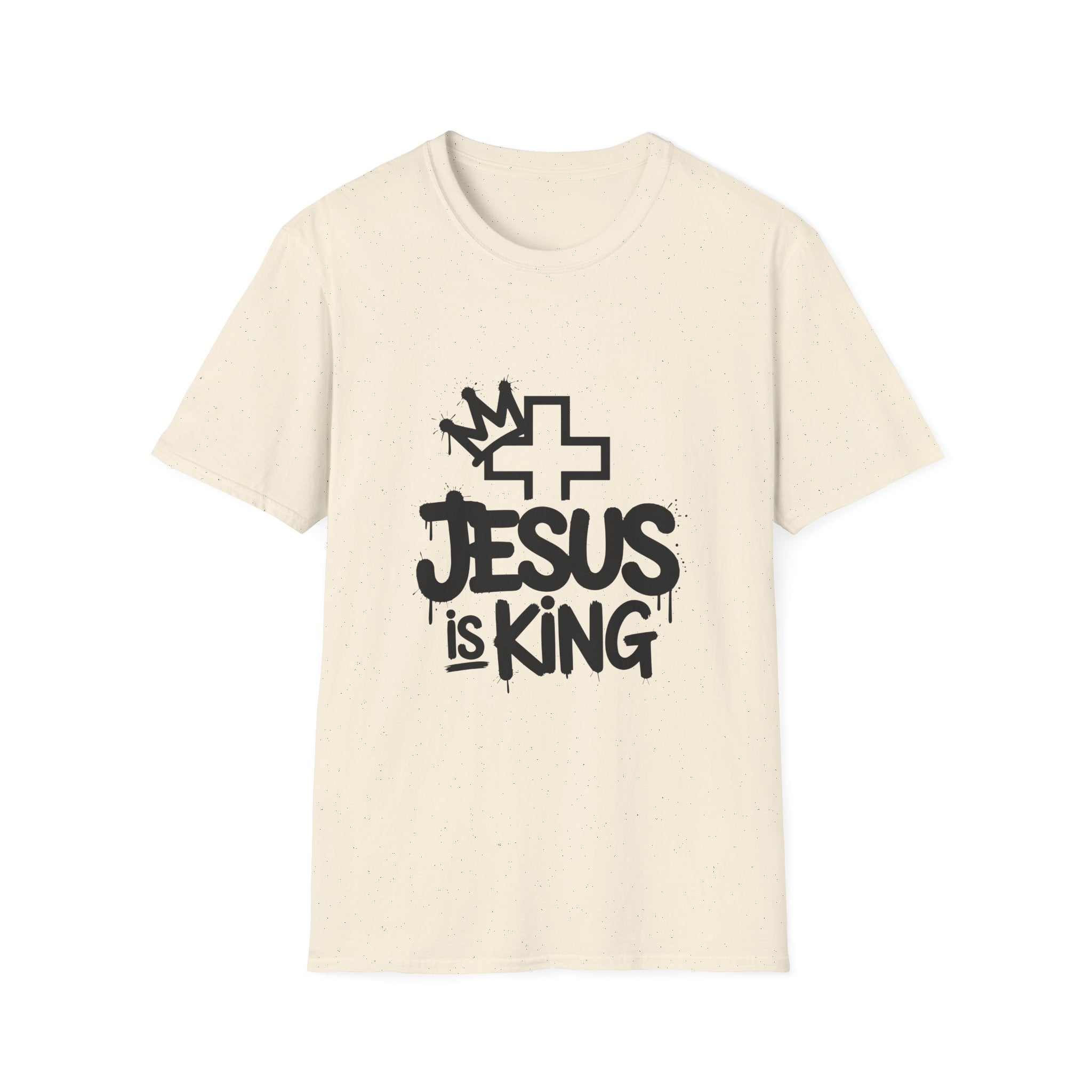 Christian T-shirt: Jesus is King Illustrated Design, Christian Apparel, Faith Based