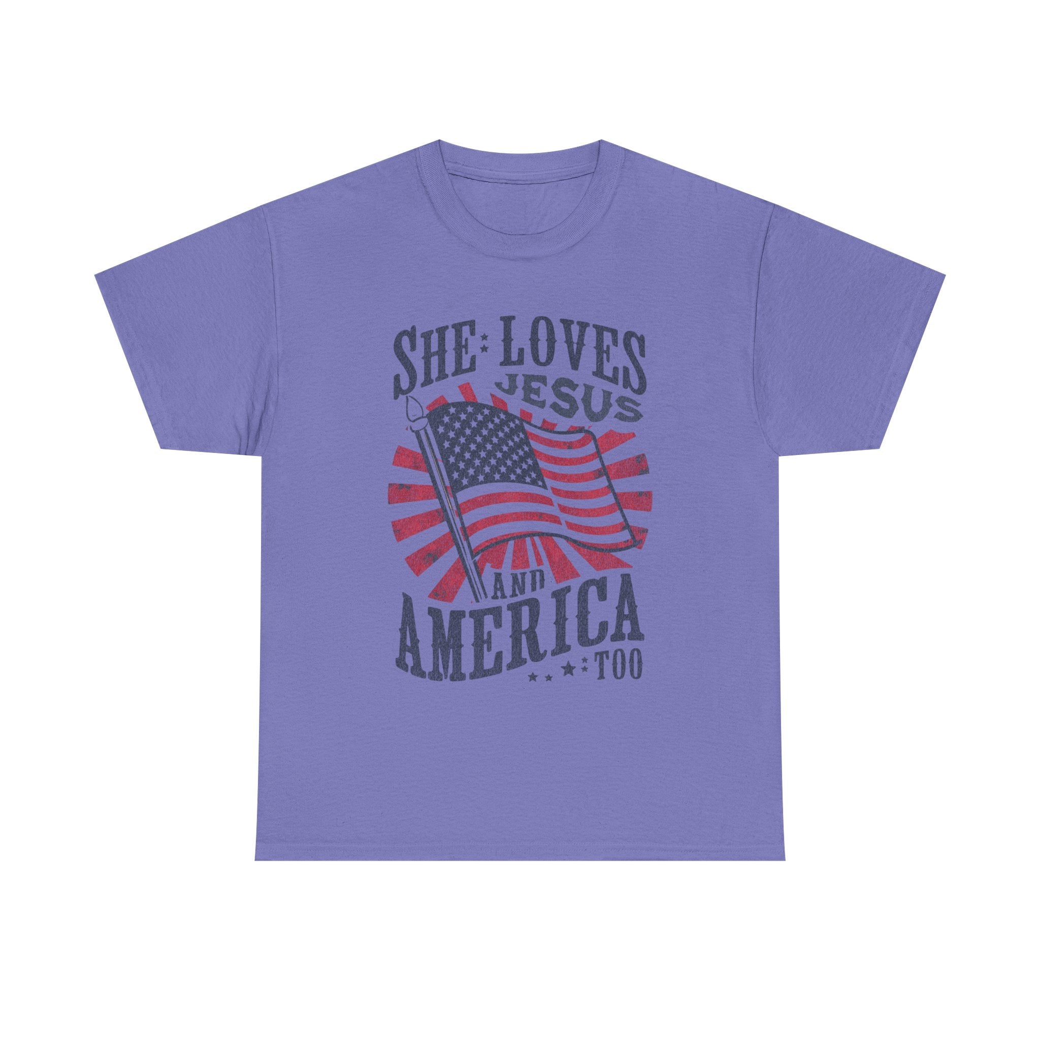 Christian T-Shirt: She loves Jesus and America, Faith-Based Apparel