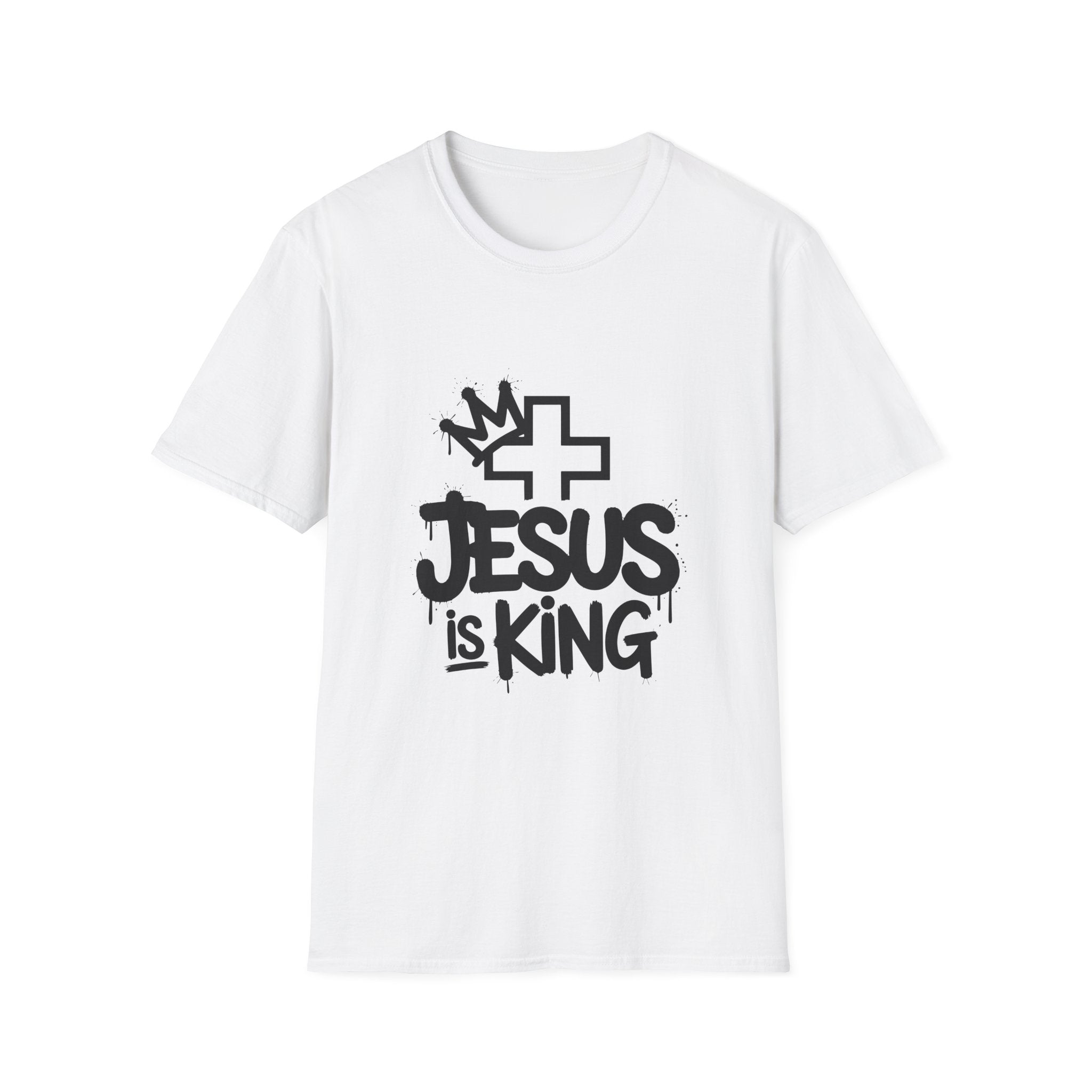 Christian T-shirt: Jesus is King Illustrated Design, Christian Apparel, Faith Based