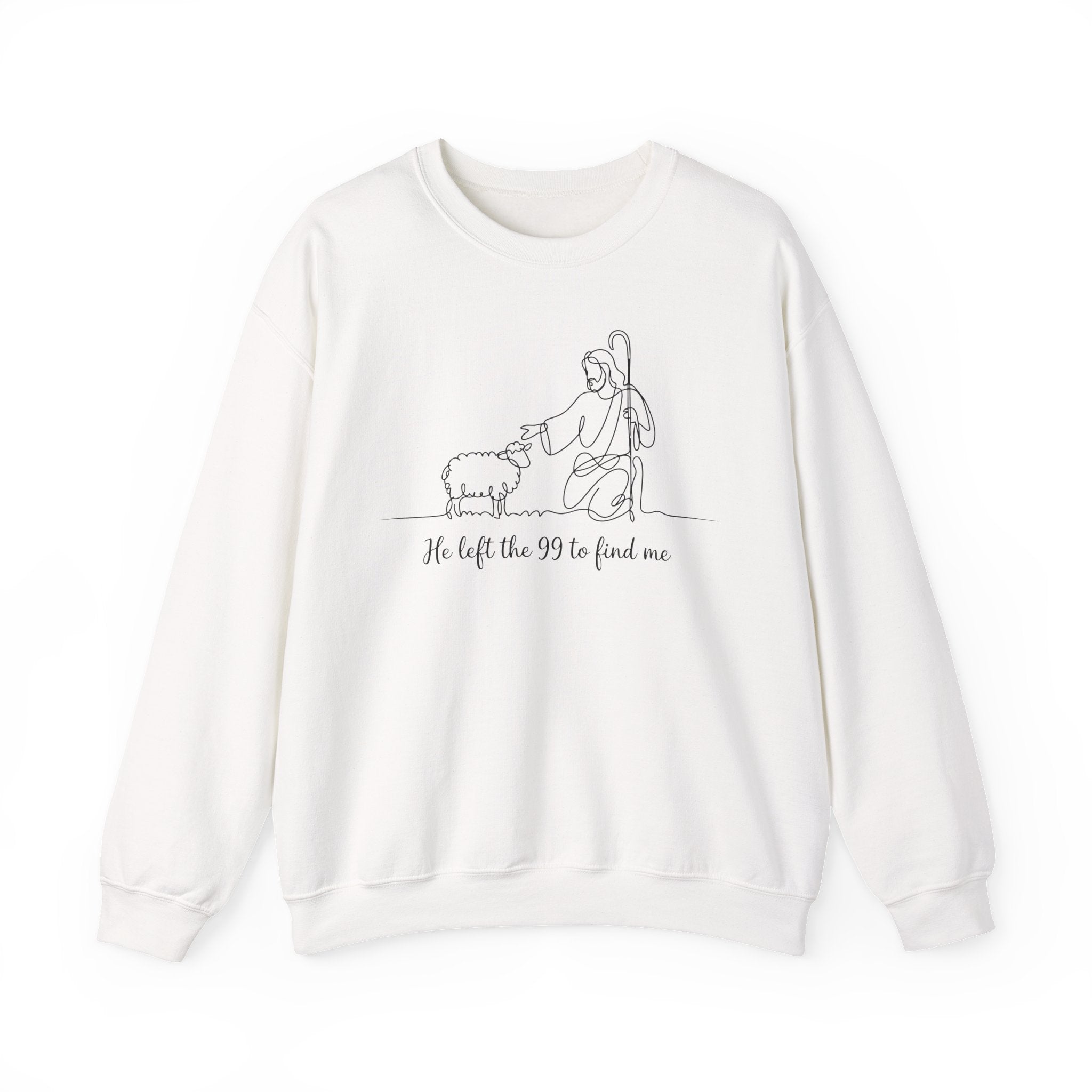 Christian Sweatshirt - He left 99 to find me, Cozy Bible Verse Apparel for Faith