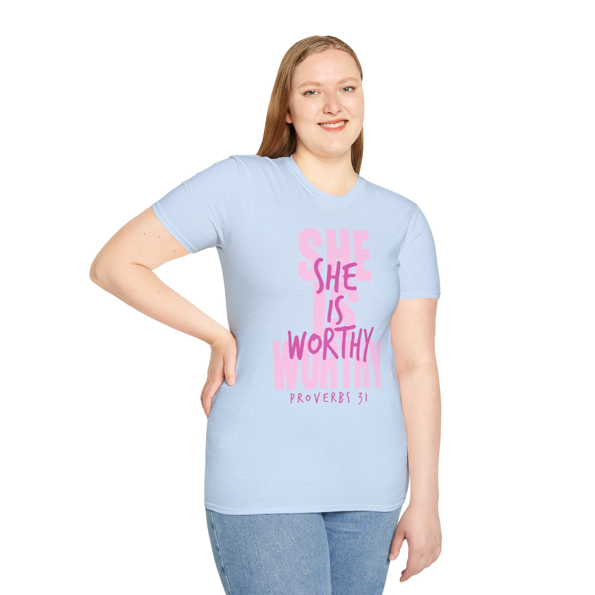 Christian T-shirt: She Is Worthy, Christian Apparel, Faith Based