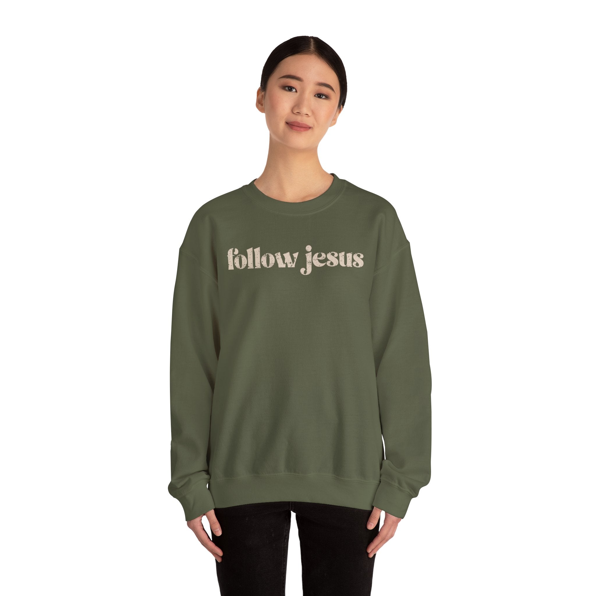 Christian Sweatshirt - Follow Jesus, Cozy Bible Verse Apparel for Faith