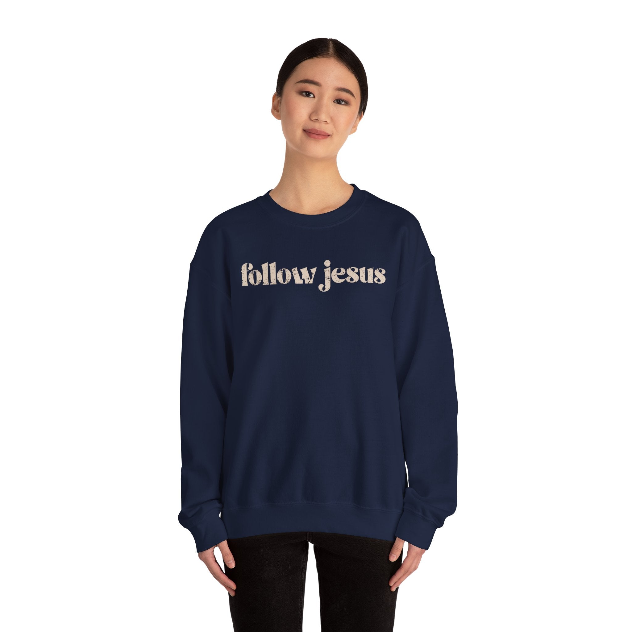 Christian Sweatshirt - Follow Jesus, Cozy Bible Verse Apparel for Faith