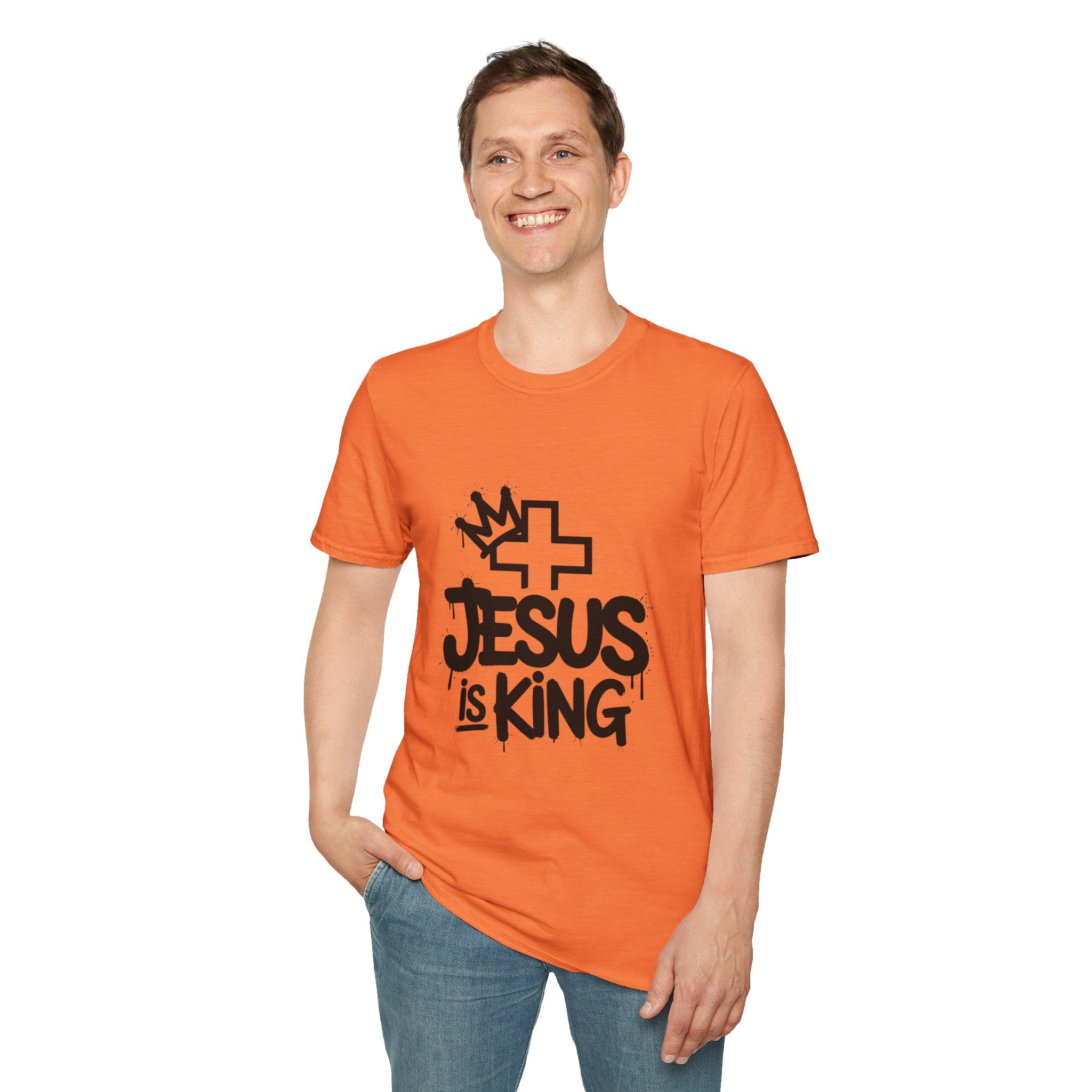 Christian T-shirt: Jesus is King Illustrated Design, Christian Apparel, Faith Based