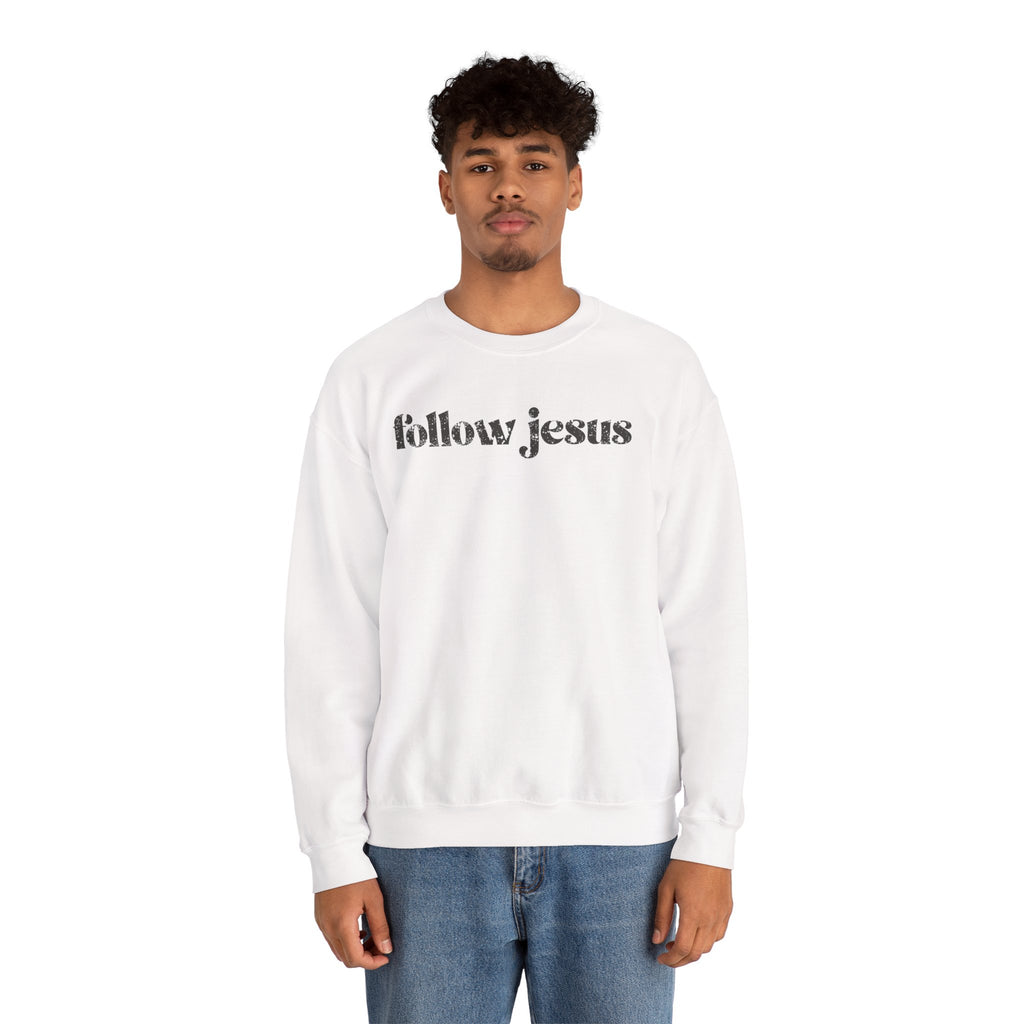 Christian Sweatshirt - Follow Jesus, Cozy Bible Verse Apparel for Faith
