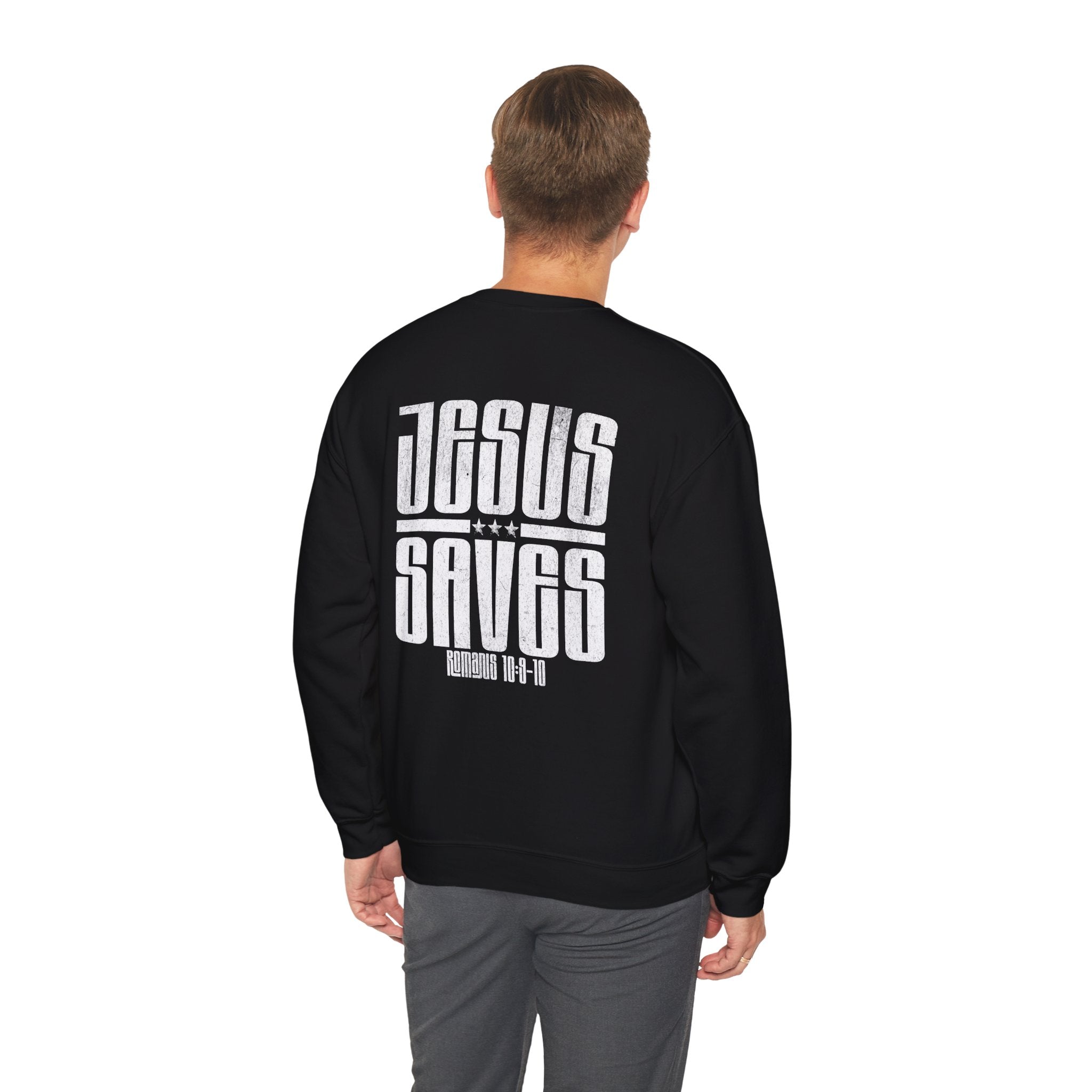 Christian Sweatshirt - Jesus Saves, Cozy Bible Verse Apparel for Faith