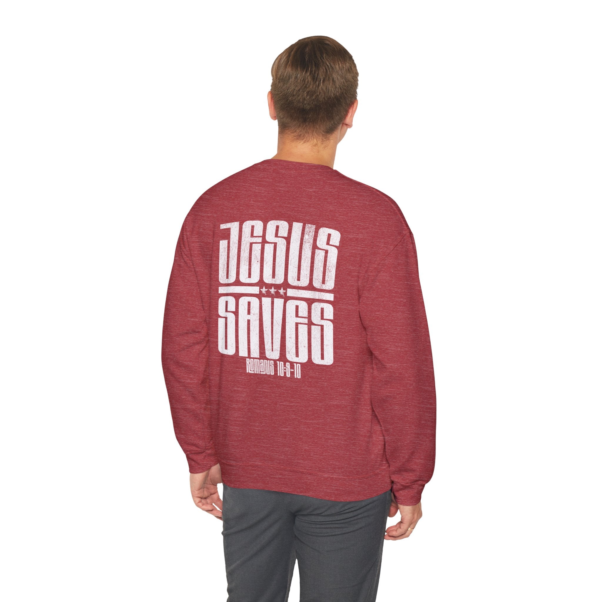 Christian Sweatshirt - Jesus Saves, Cozy Bible Verse Apparel for Faith