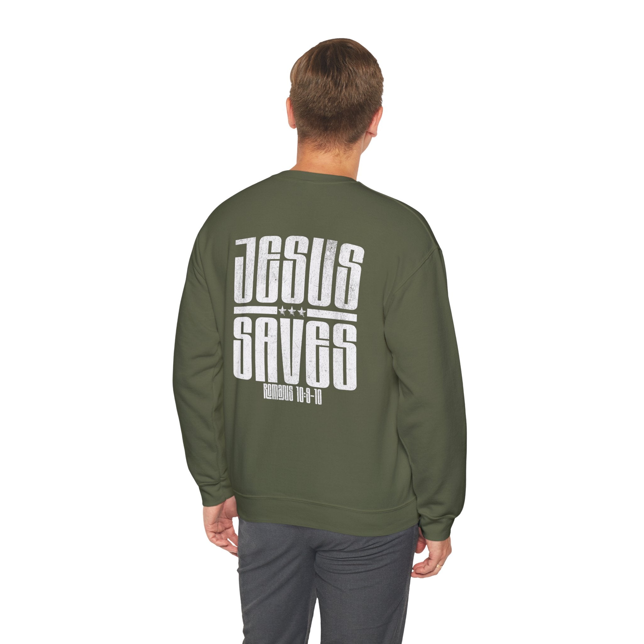Christian Sweatshirt - Jesus Saves, Cozy Bible Verse Apparel for Faith
