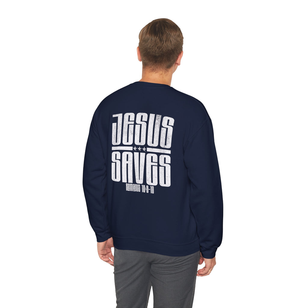 Christian Sweatshirt - Jesus Saves, Cozy Bible Verse Apparel for Faith