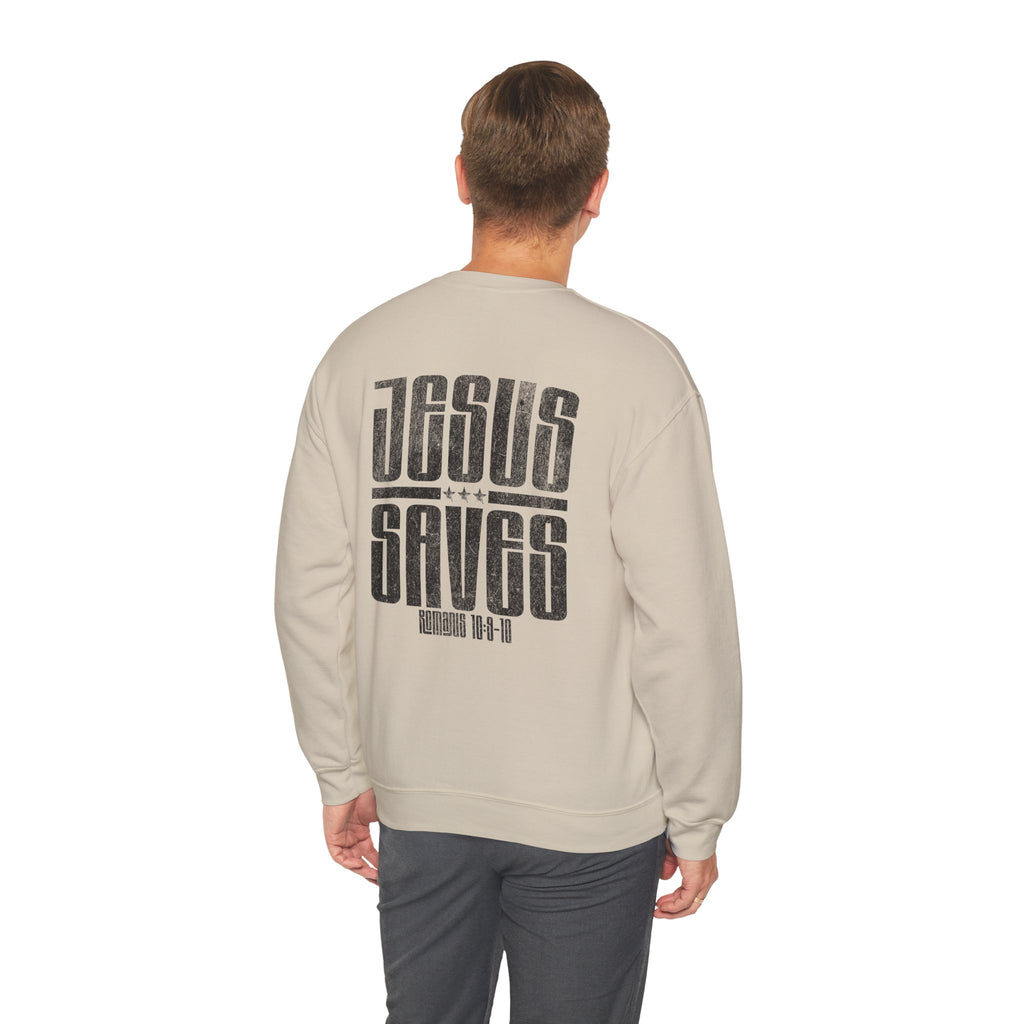 Christian Sweatshirt - Jesus Saves, Cozy Bible Verse Apparel for Faith