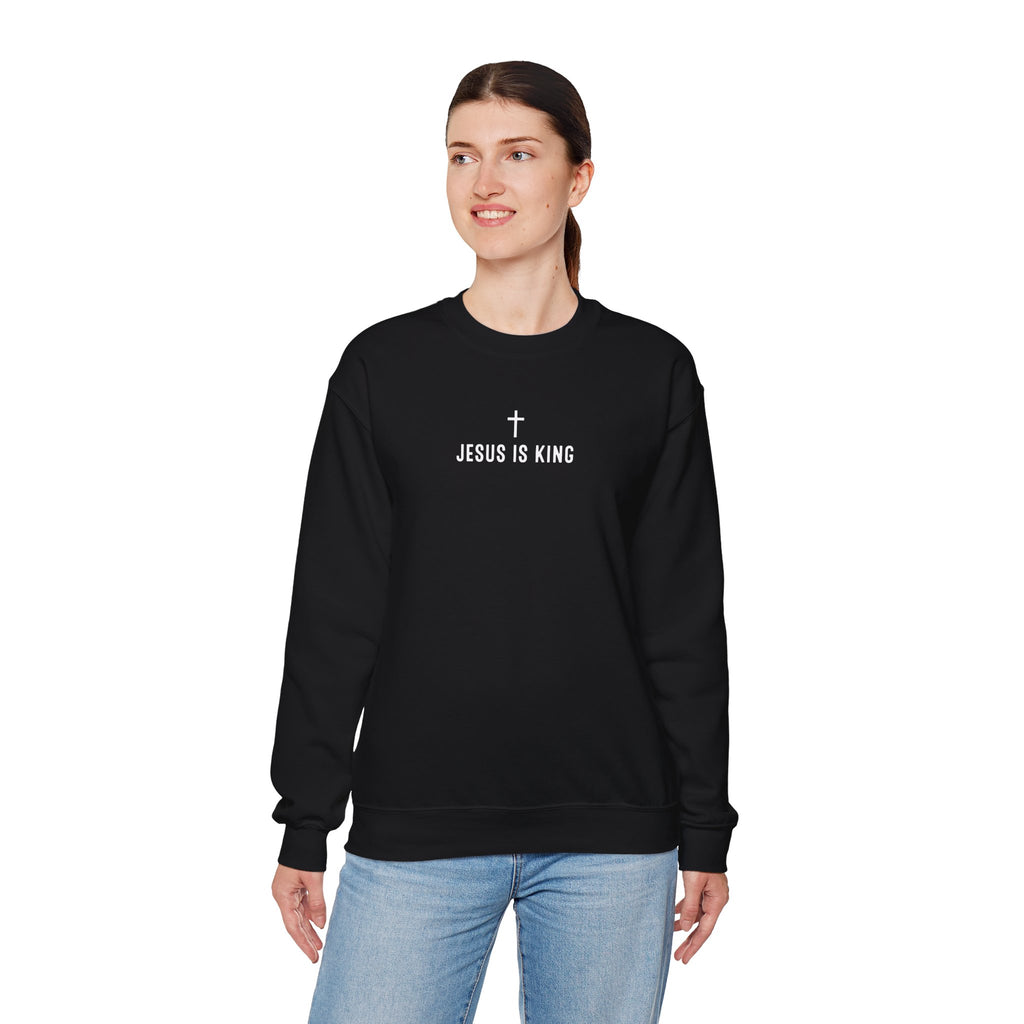 Christian Sweatshirt - Crowned by the Cross, Cozy Bible Verse Apparel for Faith