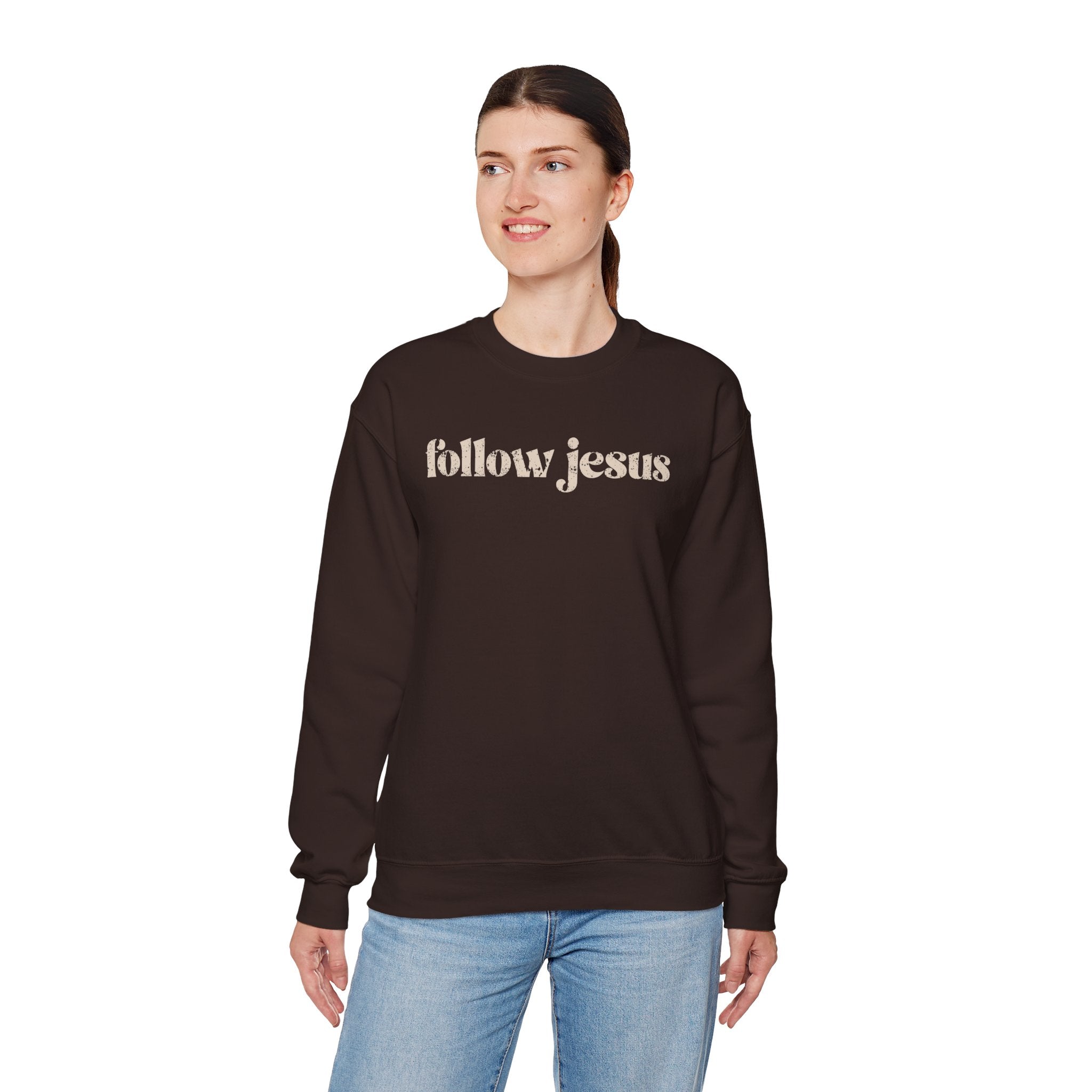Christian Sweatshirt - Follow Jesus, Cozy Bible Verse Apparel for Faith