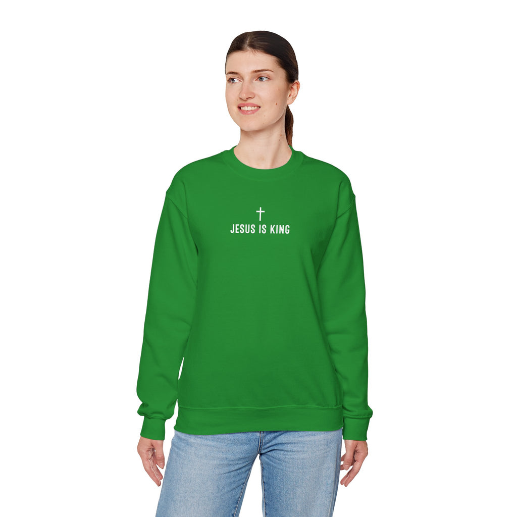 Christian Sweatshirt - Crowned by the Cross, Cozy Bible Verse Apparel for Faith