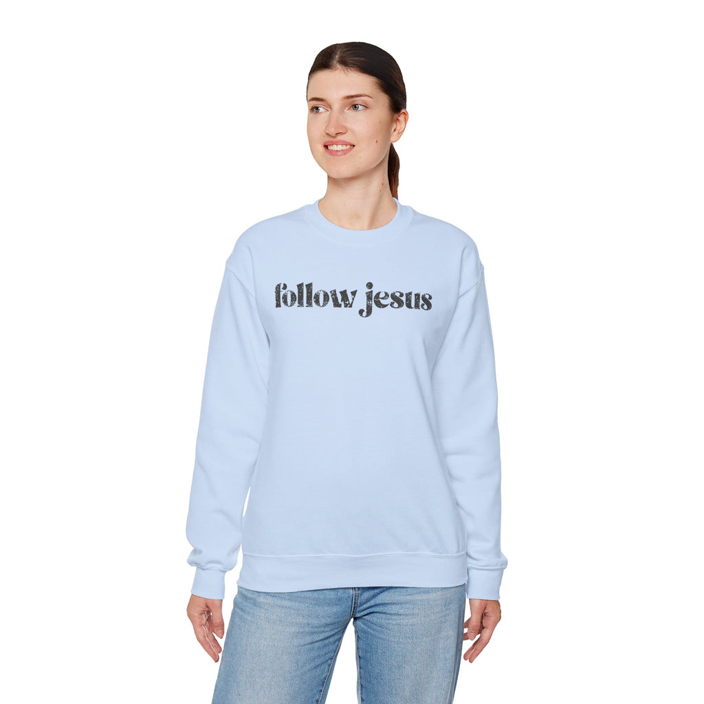 Christian Sweatshirt - Follow Jesus, Cozy Bible Verse Apparel for Faith