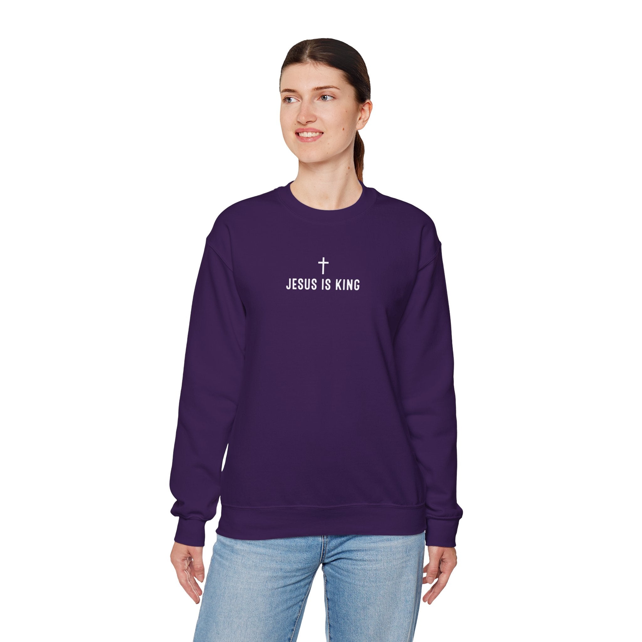 Christian Sweatshirt - Crowned by the Cross, Cozy Bible Verse Apparel for Faith