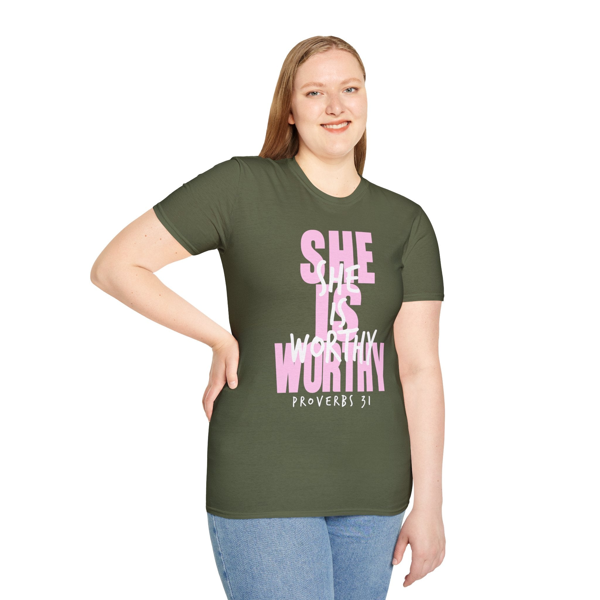 Christian T-shirt: She Is Worthy, Christian Apparel, Faith Based